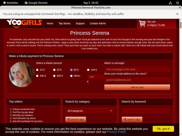 Free Princess Serena Account Login