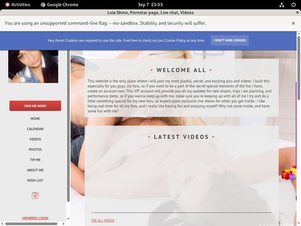 Lolashine.modelcentro.com Wnu.com Page