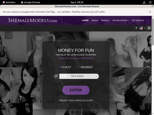 Shemale Models Login Info