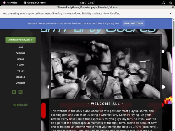 XtremePartyGoers Trial Login